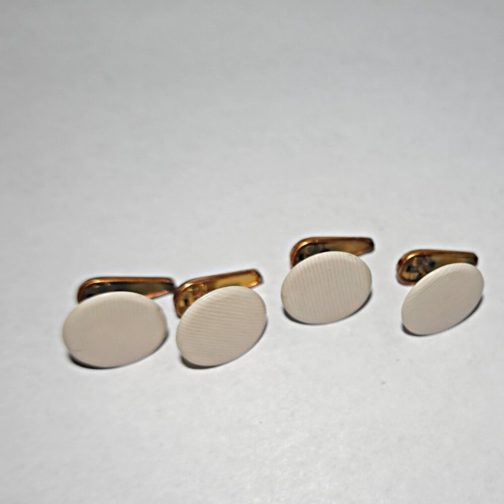 VictorianTuxedo Gold Filed Studs